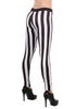 Women's Black and White Striped Leggings