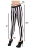 Women's Black and White Striped Leggings