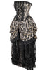 Top Drawer Steel Boned Cream w/Black Lace Bustle Corset Dress
