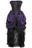 Top Drawer Steel Boned Purple w/Black Lace Bustle Corset Dress
