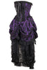 Top Drawer Steel Boned Purple w/Black Lace Bustle Corset Dress