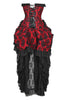 Top Drawer Steel Boned Red w/Black Lace Bustle Corset Dress