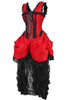 Top Drawer Steel Boned Red/Black Lace Victorian Bustle Corset Dress