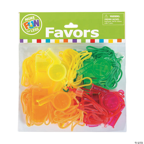 Transparent Whistles 12pc