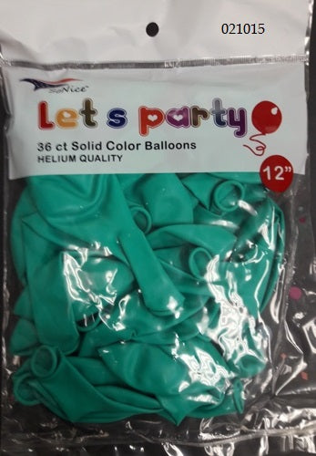 12" Latex Balloons 36pcs/bag | Turquoise