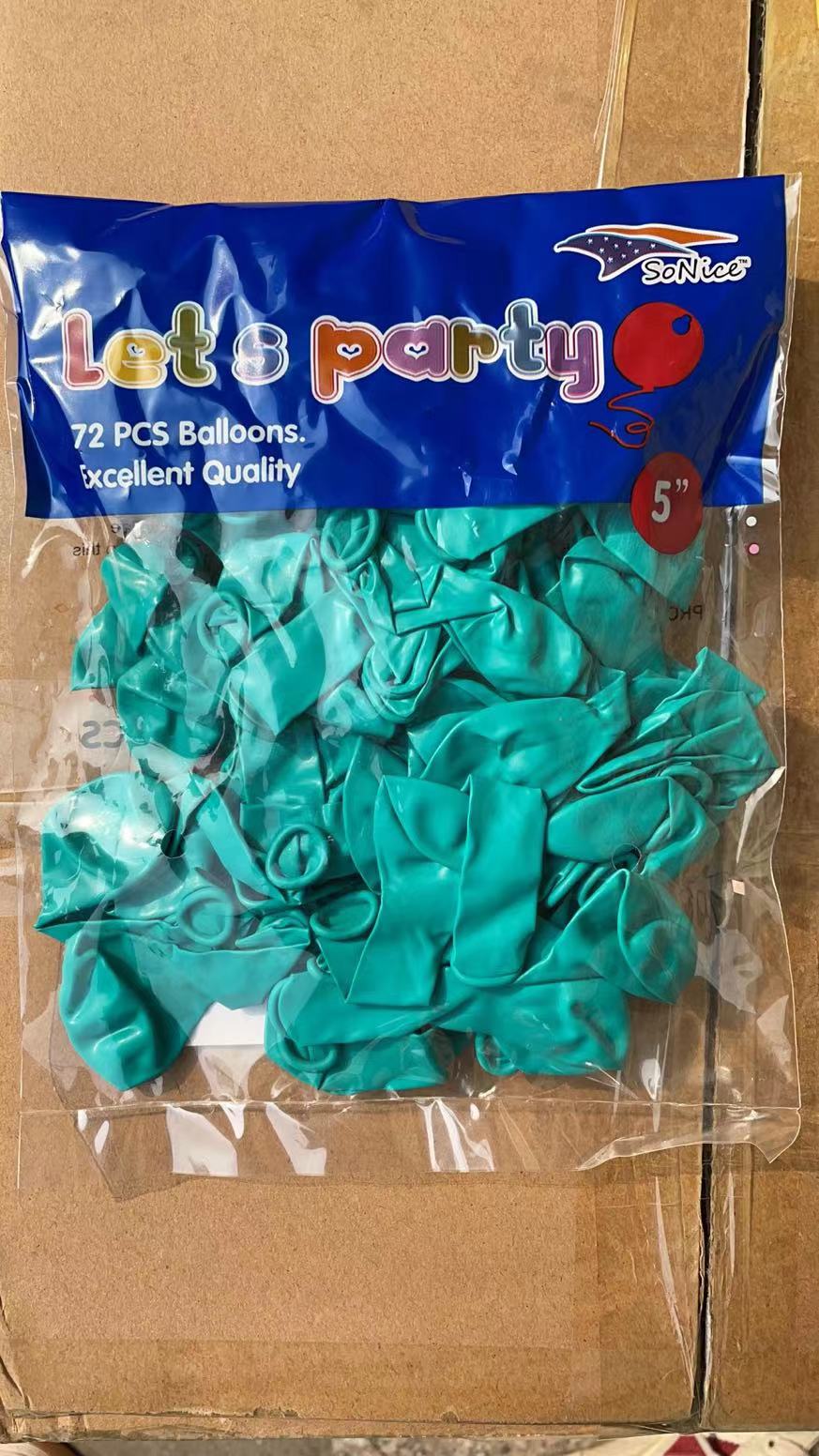 5" Latex Balloons 72pcs/bag | Turquoise