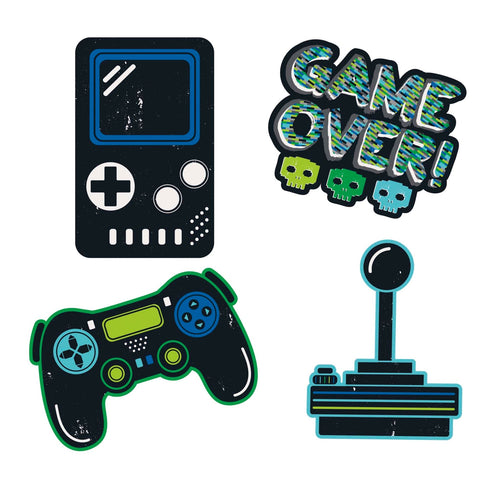 Gamer Birthday Wall Decals  4pc
