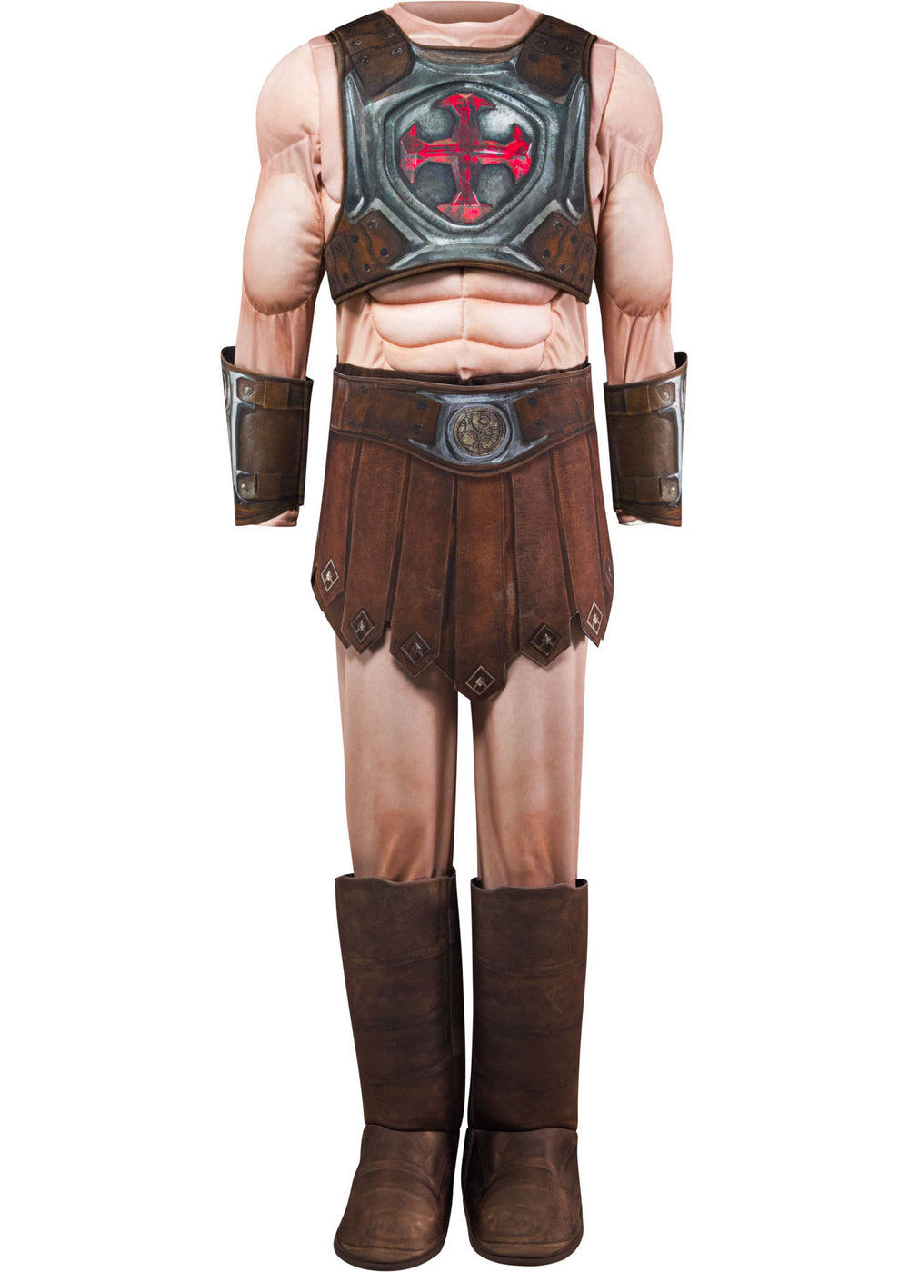 Costume with leather armor and boots on a white background