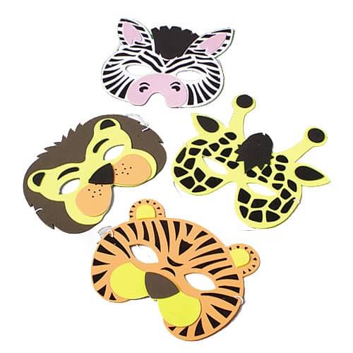 Wild Zoo Animal Foam Masks 12ct