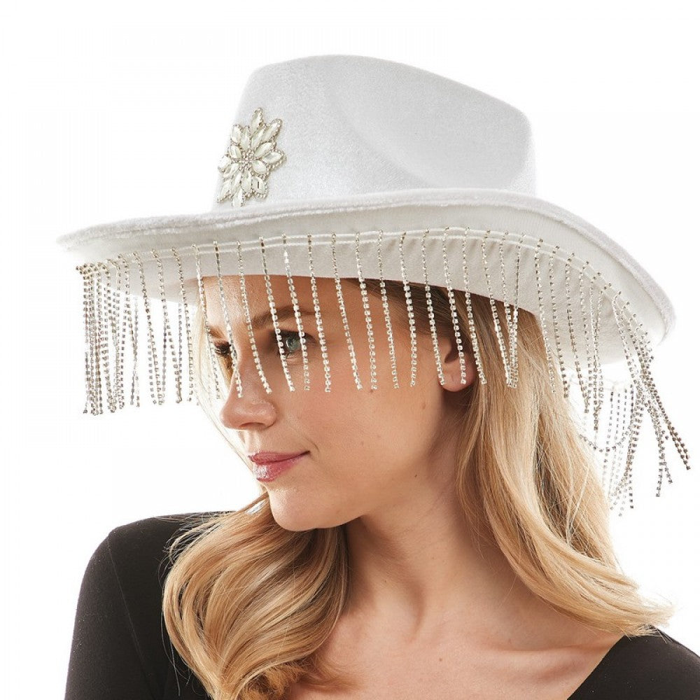 Rhinestone Cowboy Hat | White