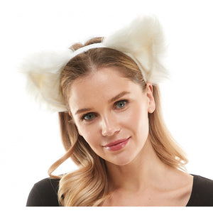 White Cat Ears Headband
