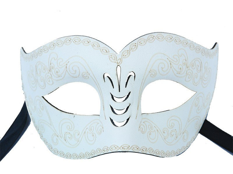 Faux Leather Cut Eye Mask | White