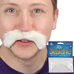 1970s Mustache | White