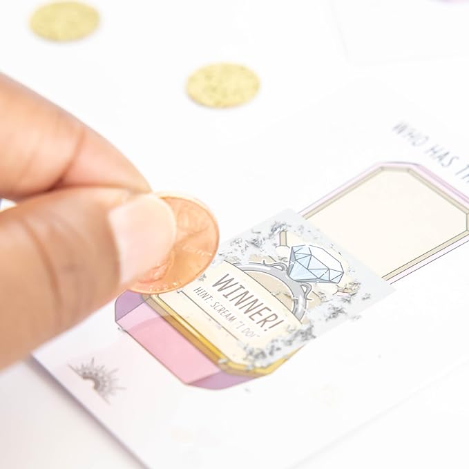 Who Has The Ring Bridal Shower Game - Funny Scratch Off Lottery Ticket Cards