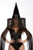 Black Wicked Witch Hat with Fringe