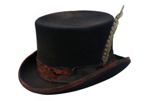 Wool Hat with Feather | Distressed