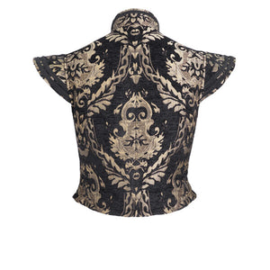 Brocade Doublet Vest | Black & Gold