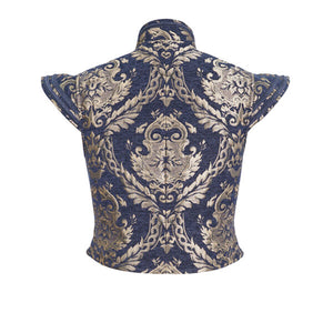 Brocade Doublet Vest | Blue & Gold