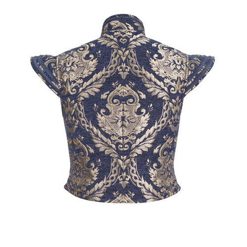 Brocade Doublet Vest | Blue & Gold