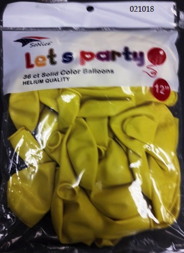 12" Latex Balloons 36pcs/bag | Yellow