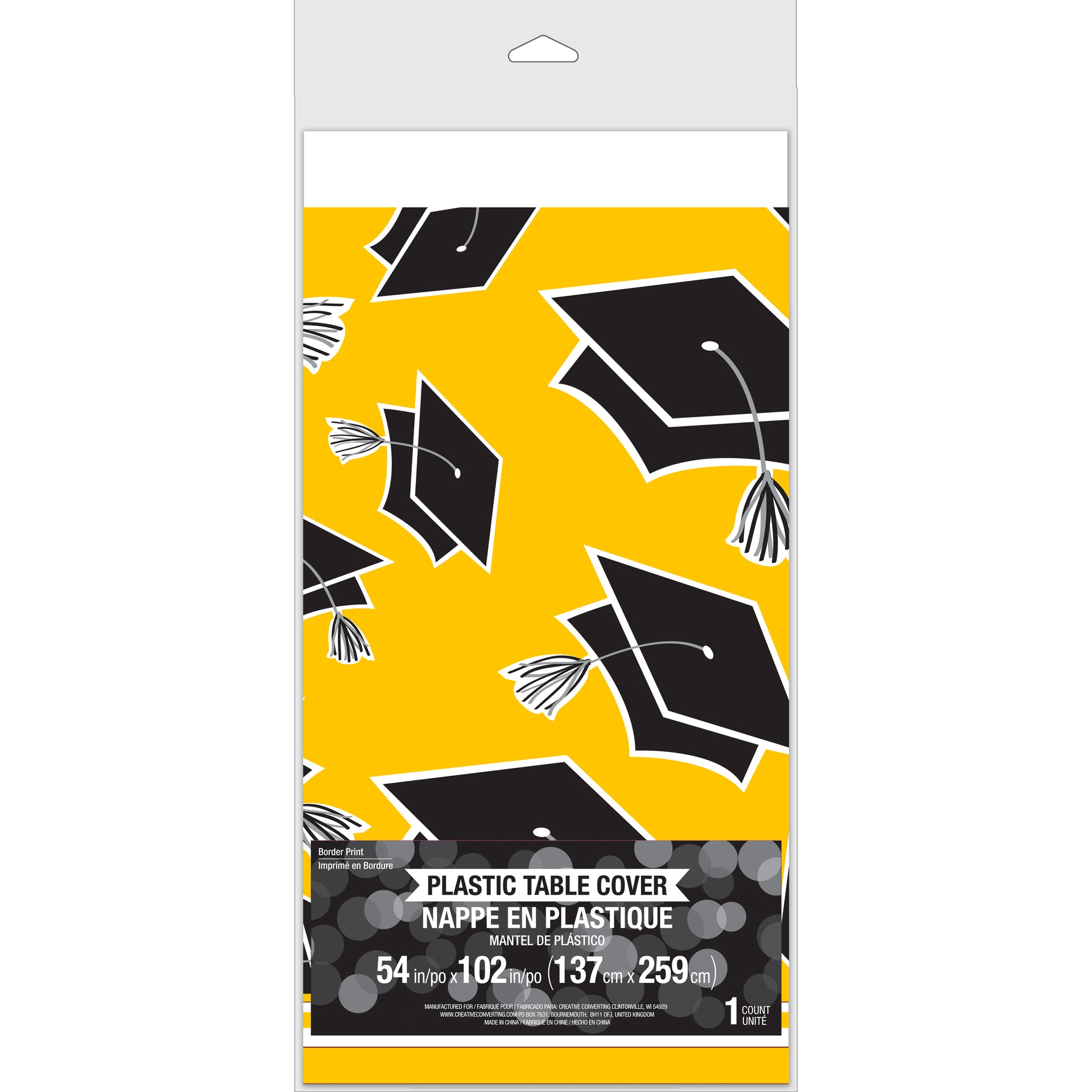 Yellow Plastic Table Cover | Graduation