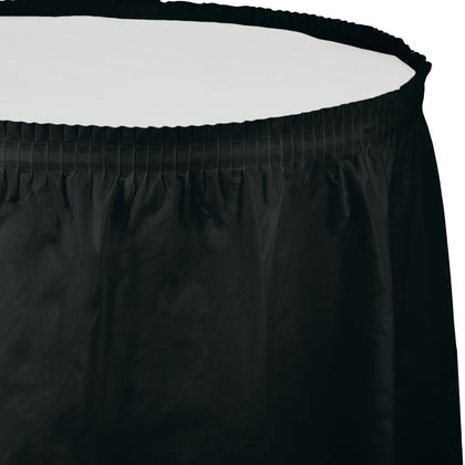 Black Velvet Plastic Table Skirt | Solids