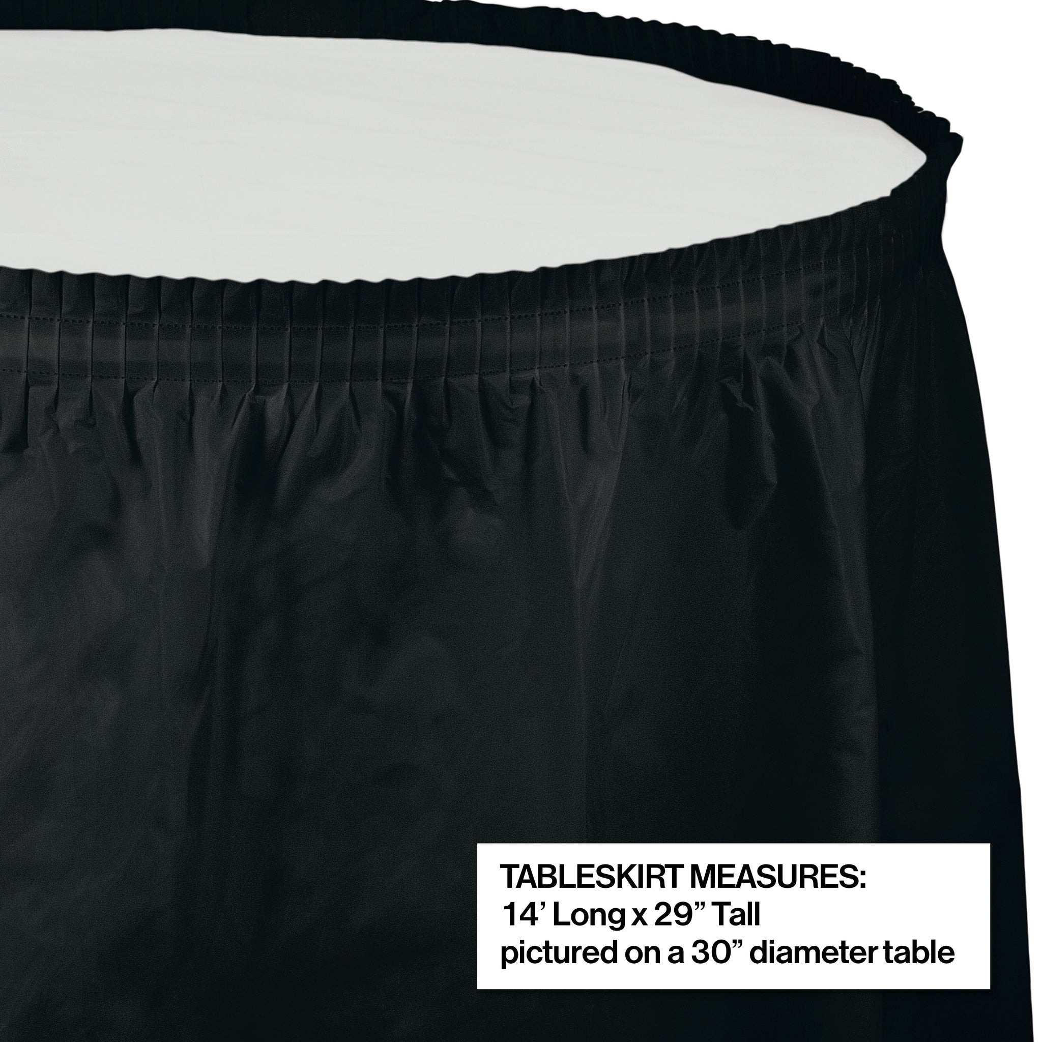 Black Velvet Plastic Table Skirt | Solids