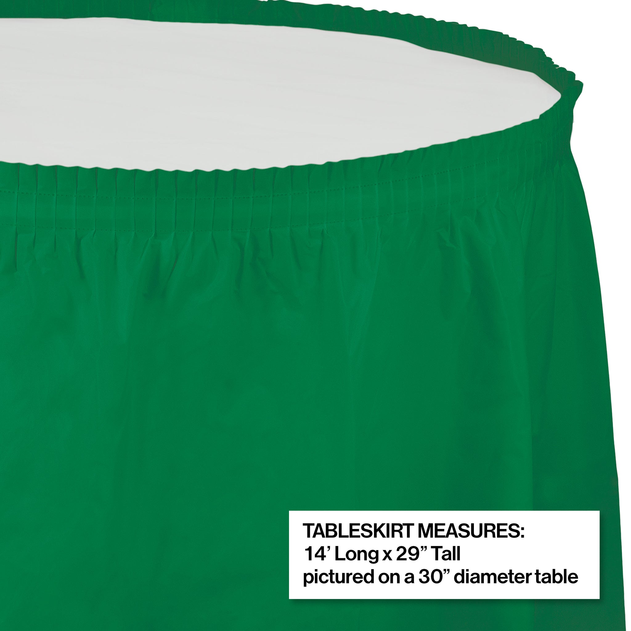 Emerald Green Plastic Table Skirt | Solids