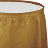 Glittering Gold Plastic Table Skirt | Solids