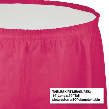 Hot Magenta Plastic Table Skirt | Solids