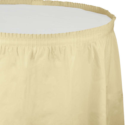 Ivory Plastic Table Skirt | Solids
