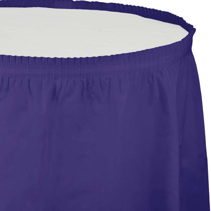 Purple Plastic Table Skirt | Solids