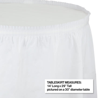 White Plastic Table Skirt | Solids