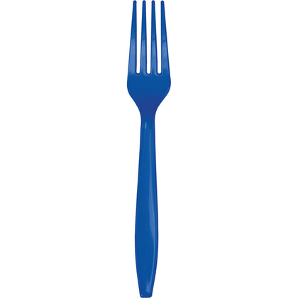 Cobalt Blue Plastic Forks 24ct | Solids