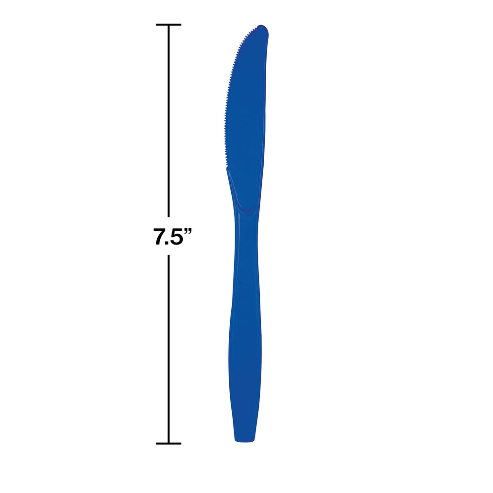 Cobalt Blue Plastic Knives 24ct | Solids