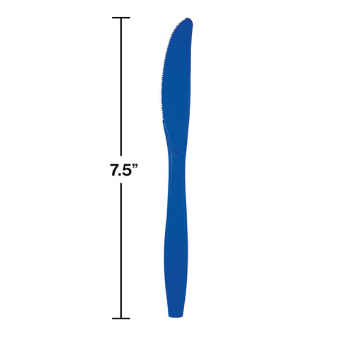 Cobalt Blue Plastic Knives 24ct | Solids