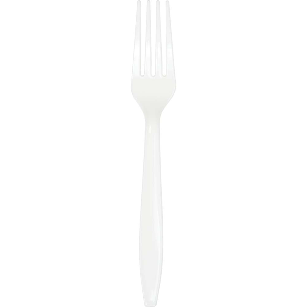White Plastic Forks 24ct | Solids