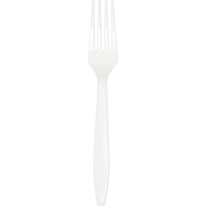 White Plastic Forks 24ct | Solids