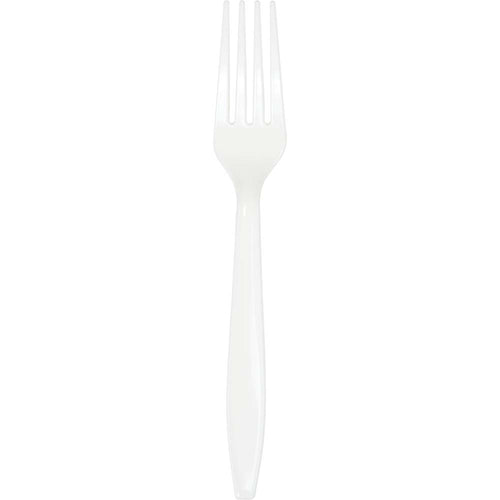White Plastic Forks 24ct | Solids