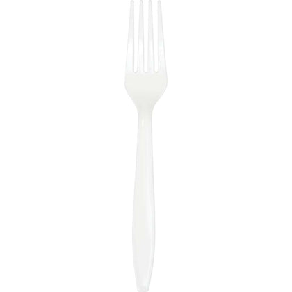 White Plastic Forks 24ct | Solids