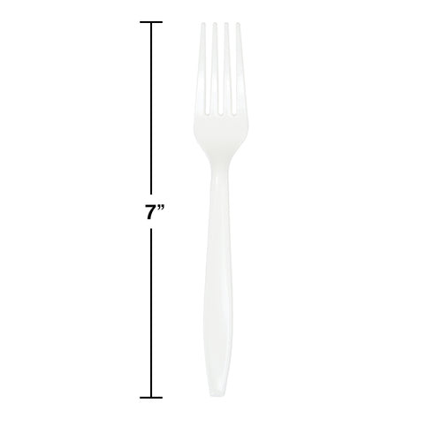 White Plastic Forks 24ct | Solids