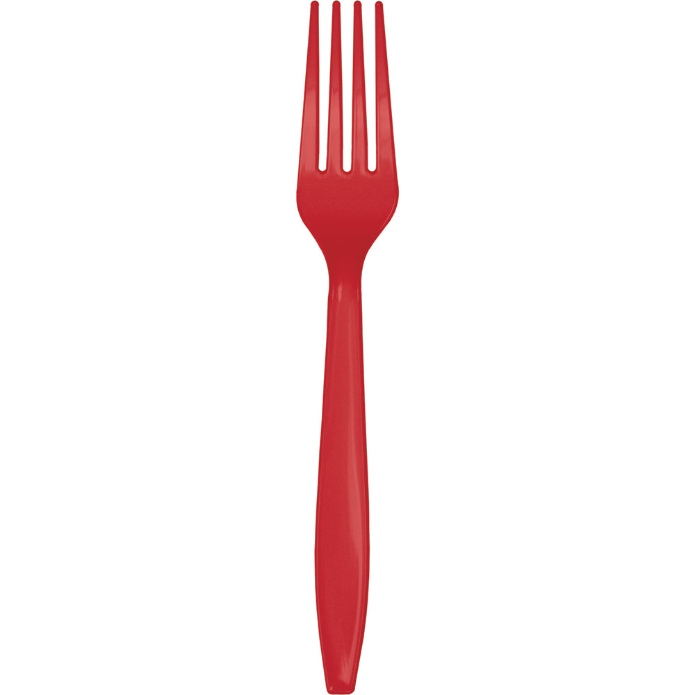 Classic Red Plastic Forks | Solids