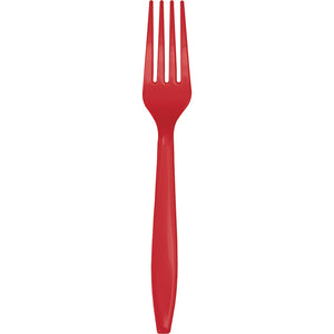 Classic Red Plastic Forks | Solids