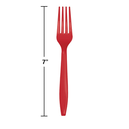 Classic Red Plastic Forks | Solids