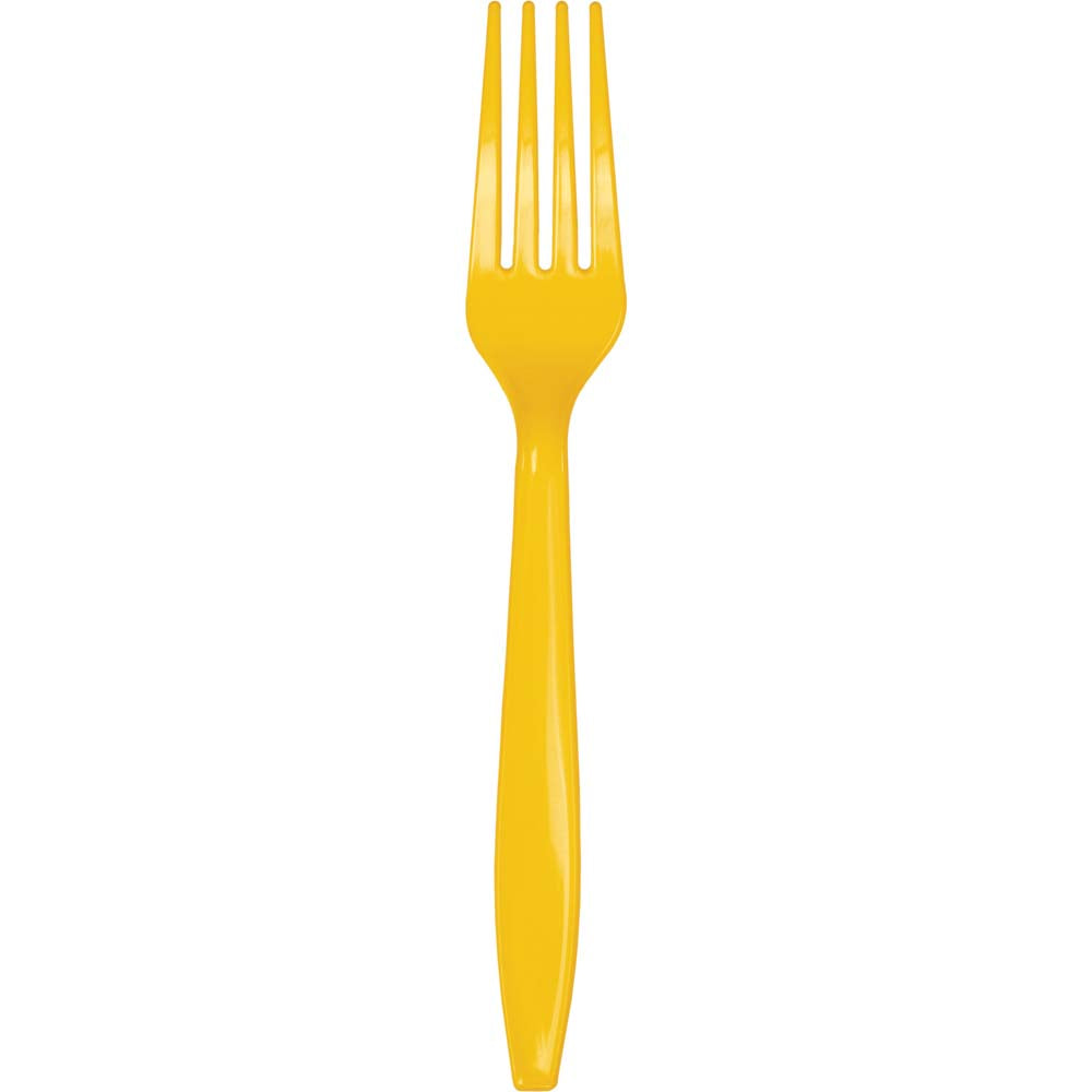 School Bus Yellow Plastic Forks | Solids