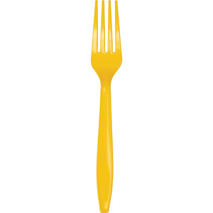 School Bus Yellow Plastic Forks | Solids