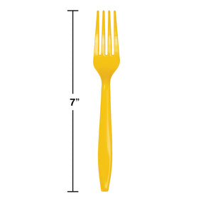 School Bus Yellow Plastic Forks | Solids