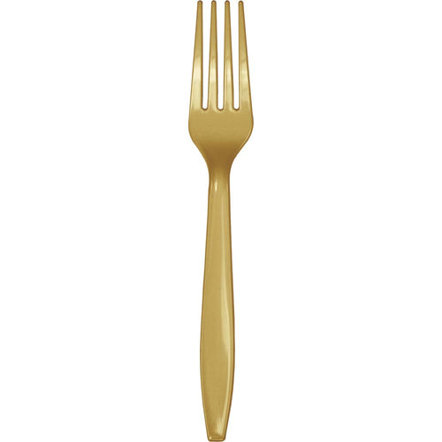 Glittering Gold Plastic Forks 24ct | Solids