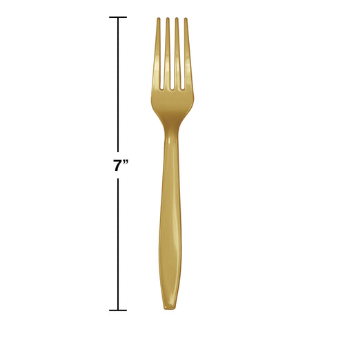Glittering Gold Plastic Forks 24ct | Solids