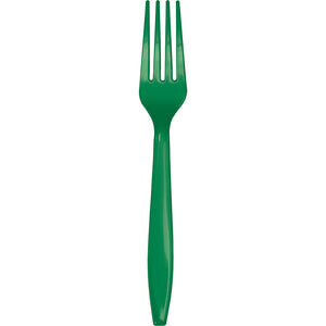 Emerald Green Plastic Forks 24ct | Solids